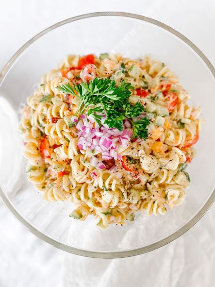 Danielle's Creamy Garden Veggies Pasta Salad